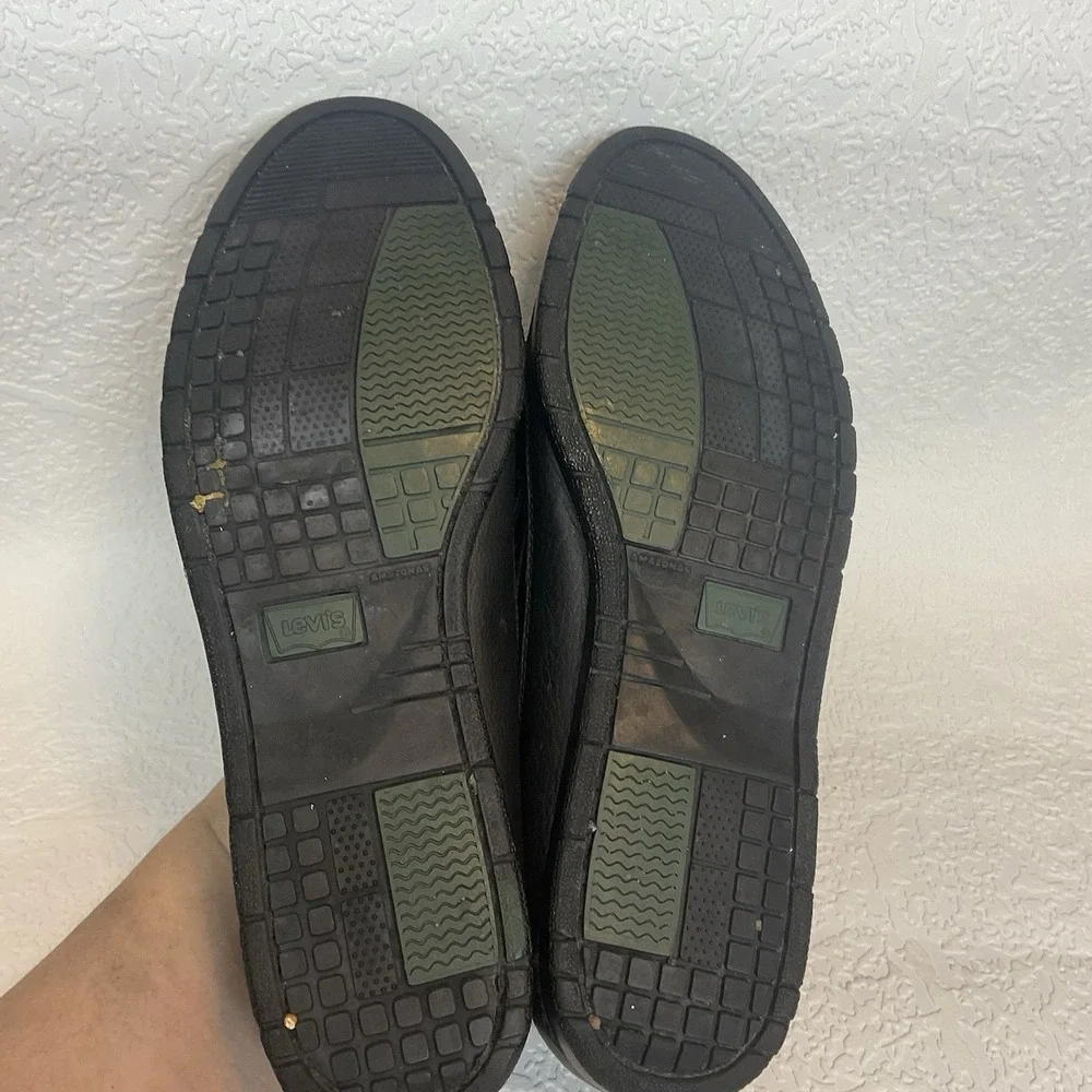 Vintage LEVI'S Men's Black Leather Tassel Loafers Slip On Driving Mocc 10.5 M‎